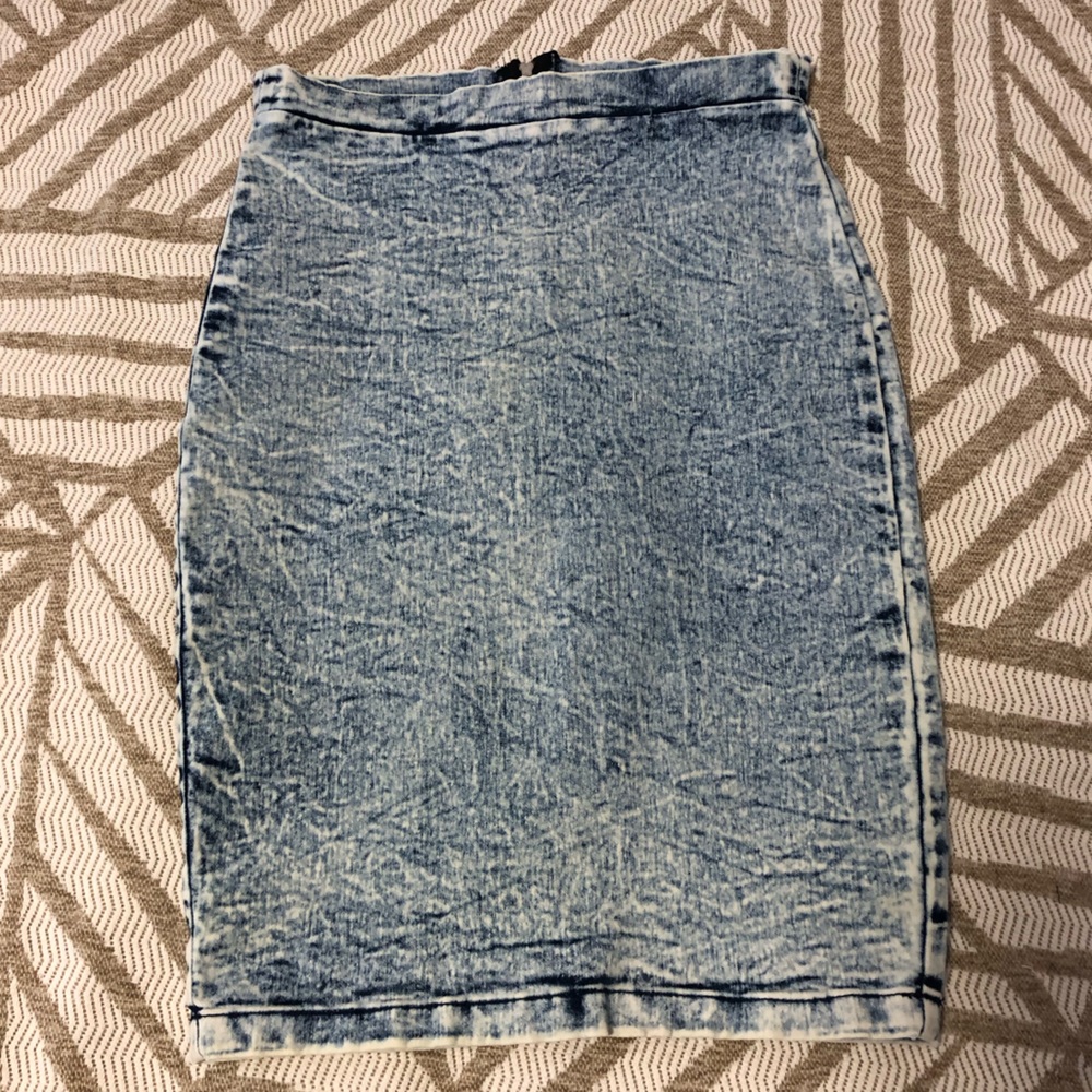 Forever 21 Blue Denim Pencil Skirt